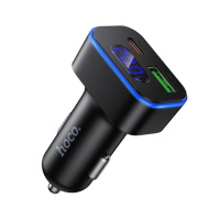 Автомобильное зарядное устройство Hoco Z63B USB/ Type-C PD QC 48W c дисплеем black