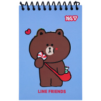 Блокнот с фигурной высечкой YES Line Friends Choco 152247 60 листов