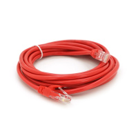Патч-корд литой RITAR, UTP, RJ45, Cat.5e, 5m, красный, Cu (медь)