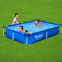 Bestway 56401 (221×150×43 см) каркасний басейн прямокутний Steel Pro Frame Pool синій