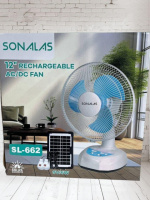 Портативный аккумуляторный вентилятор с солнечной батареей SONALAS SL-662