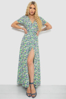 Сарафан з квітковим принтом, колір молочно-синій, 241R179