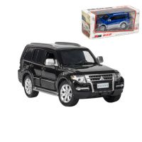 Модель автомобиля Mitsubishi Pajero из металла 1:32. Металлическая машинка Mitsubishi Pajero черная