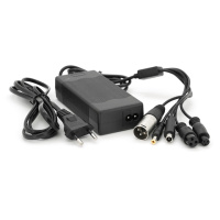 Универсальное зарядное устройство для аккумуляторов Li-ion 36V(42V),10S, 2A. 65W, 5,5*2,5мм/3PXLR(18mm)/3pGX12/3PGX16/Xiaomi8MM, LED индикация