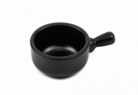 Соусник круглый с ручкой 40 мл, из меламина, чёрный, 86 × 58 × 30 мм