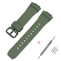 Ремінець для Casio G-Shock GM-2100 B Army Green BK зелений поліуретановий 20,9 см