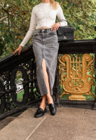 Жіноча сіра джинсова спідниця