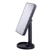 Настольное зеркало с подсветкой 22 LED для макияжа 21х16 см прямоугольное на ножке USB Черное HP-10-4AB