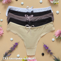 Труси стрінги жіночі бамбук Lady Secret Туреччина батал 2XL (асорті квітів) 5 шт.