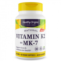 Витамин К2 в Форме МК-7, Vitamin K2 as MK-7, Healthy Origins, 100 мкг, 60 капсул