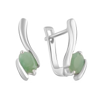 Серебряные серьги CatalogSilver с натуральным изумрудом 0.965ct (2104438)