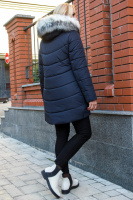 46-56 Зимняя куртка с капюшоном. женский пуховик. Теплая куртка. Пуховик с мехом