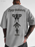 Футболка з ДТФ принтом - Сірий - 57-494