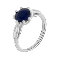 Серебряное кольцо CatalogSilver с натуральным сапфиром 1.545ct, вес изделия 2,62 гр (2073123) 17.5 размер