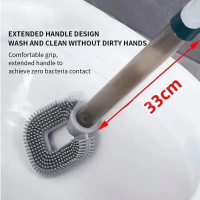 Силиконовая щётка для унитаза Liquid Toilet Brush Серая