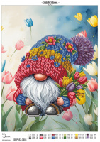 Гномик з тюльпанами