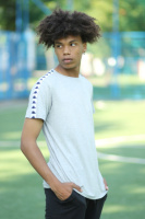 Серая футболка с белыми лампасами Карра