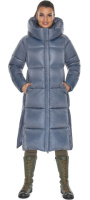 Куртка женская зимняя длинная с капюшоном - 53631 цвет маренго
