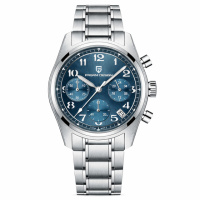 Чоловічий годинник Pagani Design PD-1773 Silver-Blue з сапфіровим склом та механізмом Seiko VK63
