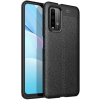 TPU чохол для Xiaomi Redmi Note 9 4G / Redmi 9 Power / Redmi 9T фактурний (з імітацією шкіри) (Чорний) - купити в SmartEra.ua