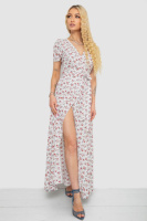 Сарафан на запах софт, колір біло-червоний, 241R173