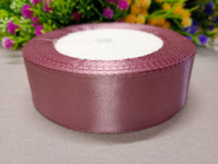 Атласная лента/ 2,5 см/ 23 метра/ темная пудра