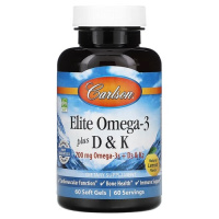 Carlson Elite Omega-3 Plus D & K 60 капсул