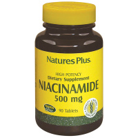 Ниацинамид (В3), Niacinamide, 500 мг, Natures Plus, 90 таблеток