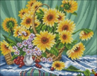 Схема для вышивки Подсолнухи с вишней