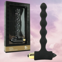 Анальна кульки з вібрацією «Petite Sensations Pearls Black» Rocks Off (7 функцій вібрації)