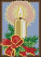 Схема для вышивки Новогодняя миниатюра: свеча