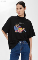 Жіноча футболка з дтф чорна -  - 61-128