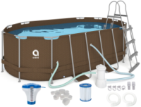 Овальний садовий каркасний басейн Avenli (427 × 275 × 100 см), комплектація 16в1, Коричневий