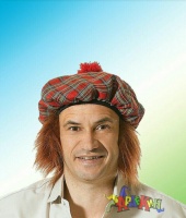 Карнавальная шапка шотландец клоун шут с париком