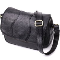 Качественная сумка из натуральной кожи для стильных женщин Vintage 22972 Черный