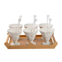 Набор из 6 креманок 200 мл, фарфор белый HP-1220