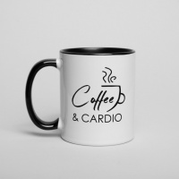 Кружка «Coffee and cardio», Черный, английский, 330 мл