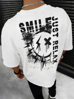 Біла чоловіча футболка з ДТФ принтом (оверсайз)