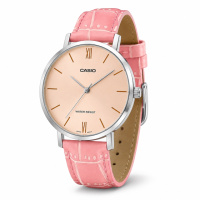 Жіночий годинник Casio LTP-VT01L-4B Classic з рожевим шкіряним ремінцем та мінеральним склом
