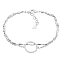 Серебряный браслет CatalogSilver с фианитами, вес изделия 2,7 гр (2190691) 1720 размер