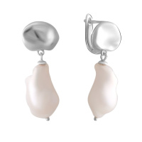 Серебряные серьги CatalogSilver с натуральным жемчугом барочным 51.555ct (2069416)
