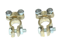 Комплект акумуляторних ремонтних клем + та - (без проводів) латунних вантажних