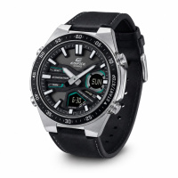 Чоловічий годинник Casio Edifice EFV-C110L-1A з комбінованим циферблатом та шкіряним ремінцем
