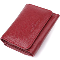 Компактный кошелек удобного формата из натуральной кожи ST Leather 23077 Бордовый