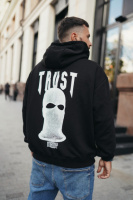 Худі чорне з мерчем ДТФ (оверсайз) | 78-508