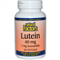 Лютеин 40 мг, Lutein, Natural Factors, 60 гелевых капсул