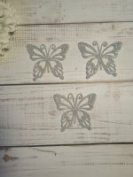 Метелик з фоамірану з глітером срібло №3
