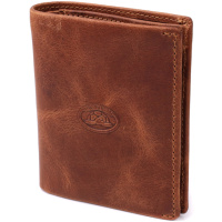 Вертикальный мужской кошелек из матовой натуральной кожи Tony Perotti 20833_1 (1165 whisky) Светло-коричневый