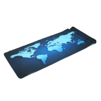 Коврик 300*700 тканевой Карта мира с боковой прошивкой, толщина 2 мм, цвет Black-blue, Пакет
