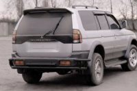 Задняя защита AK005-2 Черный (нерж. сталь) для Mitsubishi Pajero Sport 1996-2007 гг